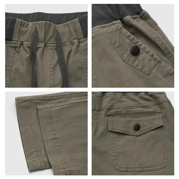 Solid Seam Detail Drawstring Mid Rise Straight Leg Pants