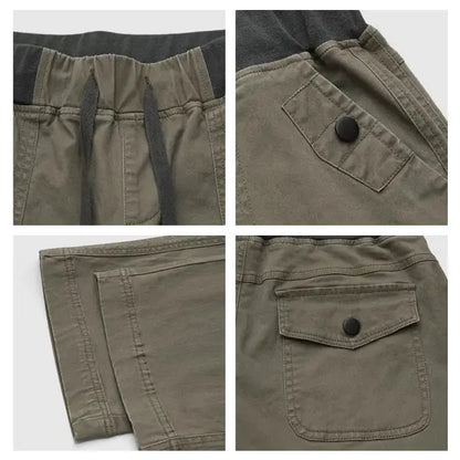 Solid Seam Detail Drawstring Mid Rise Straight Leg Pants