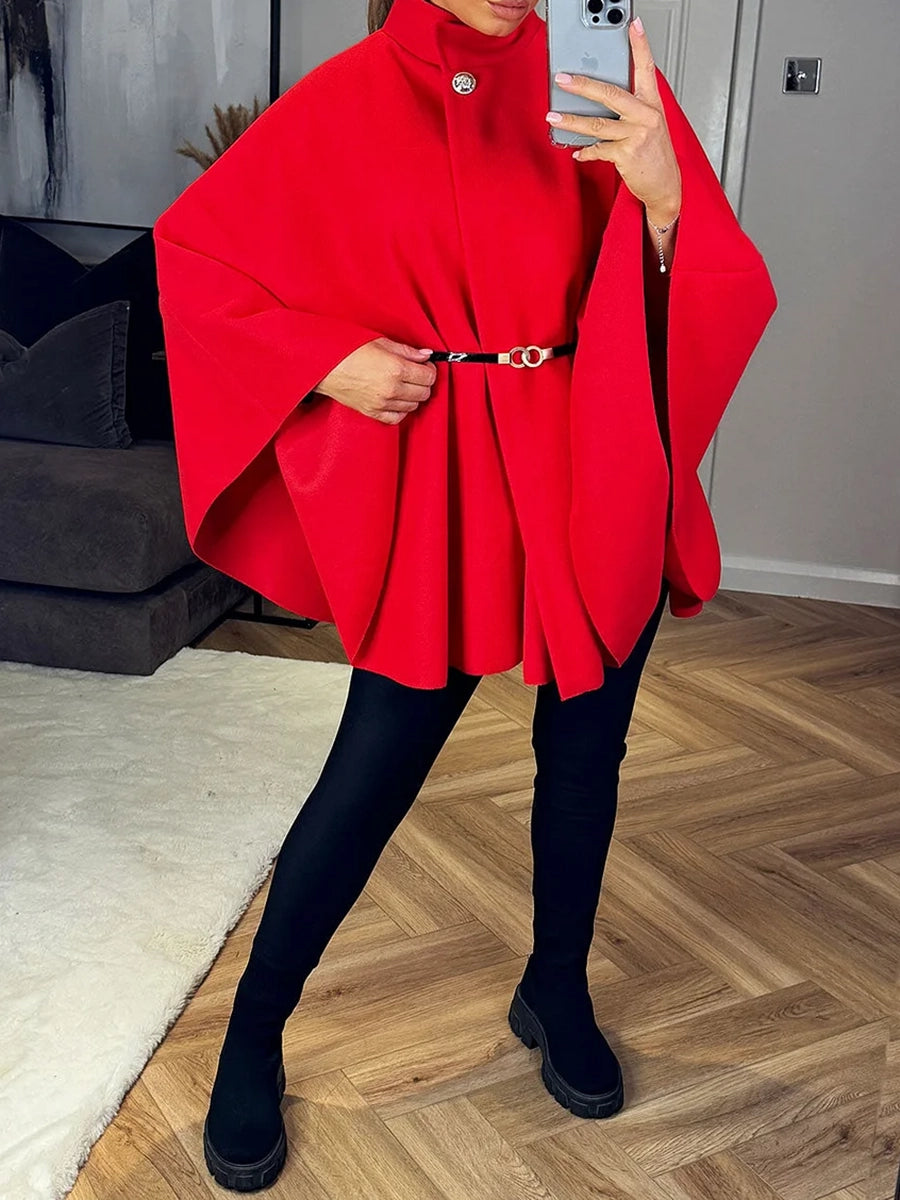 Wool Belted Cape - The Ultimate Statement in Elegant Outerwear