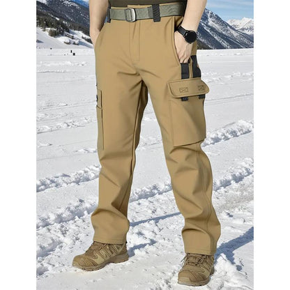 Men's Tactical Sport Pants, Multi-Pocket Windproof and Warm Fleece Pants