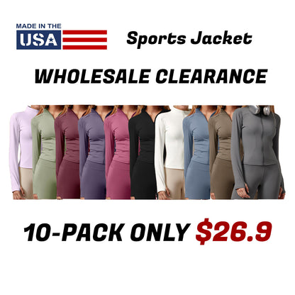 Womens Full Zip Long Sleeved Sports Jacket Slim Fit Quick Dry Stretch Fabric with Thumb Holes for Running Yoga Gym Workout Outfits Activewear