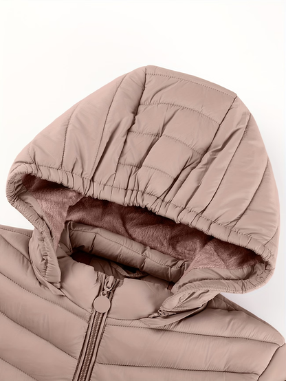 Women's Hooded Padded Coat - Fashion Simple Versatile Lightweight Pockets for Autumn Winter Commuter
