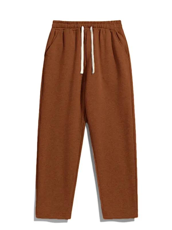 Men's Regular Fit Solid Drawstring Waist Sweatpants
