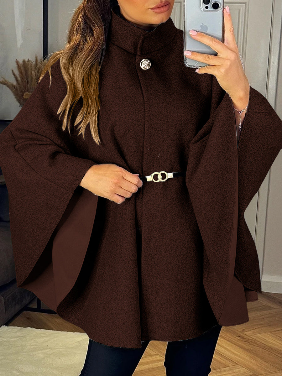 Wool Belted Cape - The Ultimate Statement in Elegant Outerwear