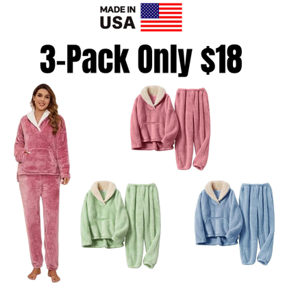 Women's Fluffy Fleece Winter Pajama Set