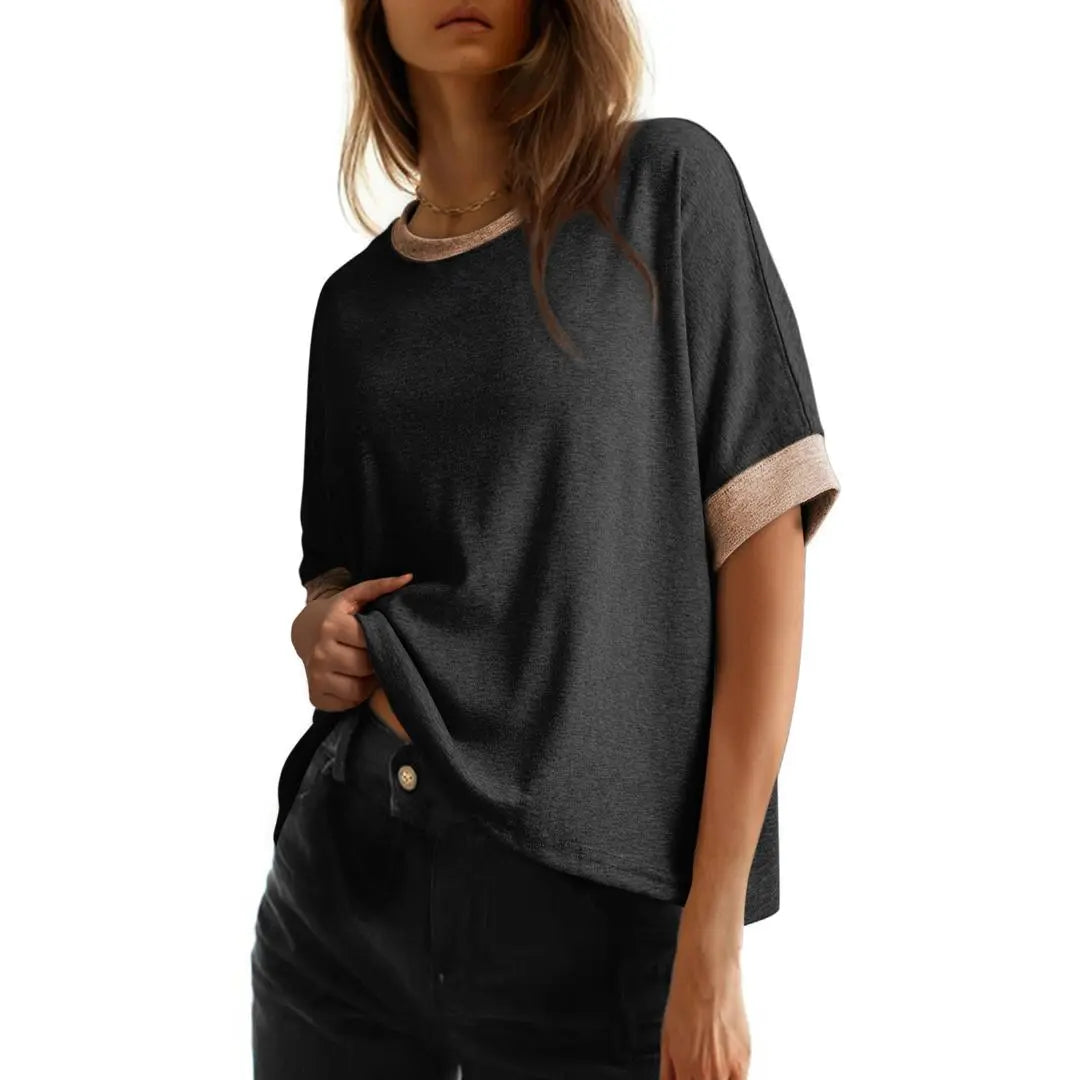 🔥 Stock up Dokotoo Women's Tops for Women 2026 Loose Oversized Basic Tee Comfortable Soft Fabric Flattering Fit Womenswear