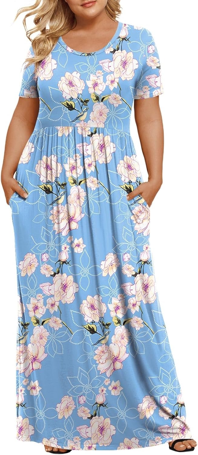 🔥Only $23.99🔥Women's Plus Size Maxi Dresses for Curvy