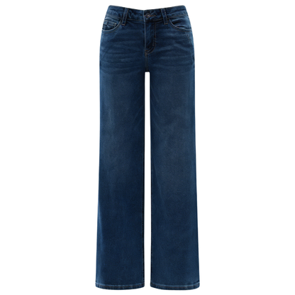 Women's Mid-Low Rise Relaxed Straight Wide Leg Jeans
