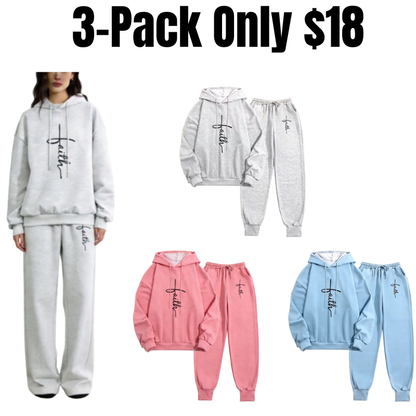 Women's Printed Hooded Top & Pants Set