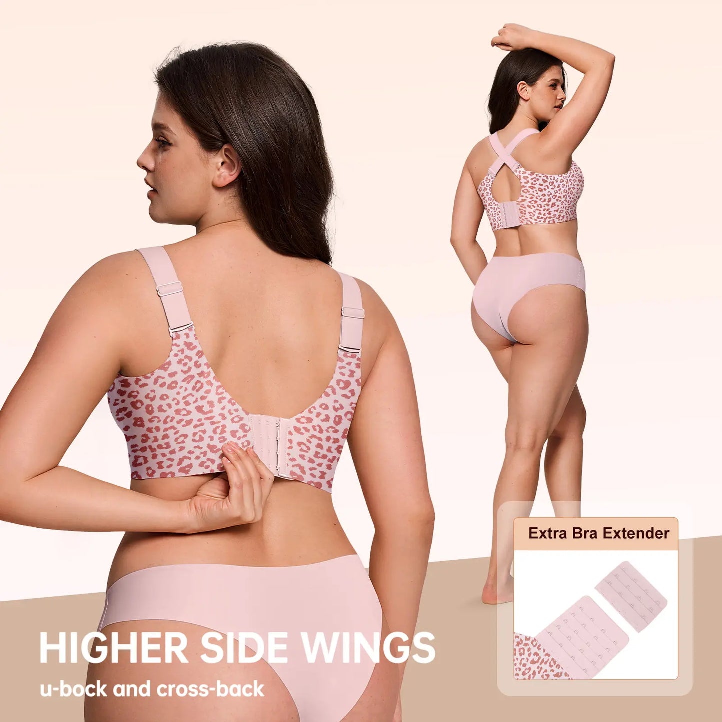 No Underwire Wireless Bra with Support and Lift Full Coverage