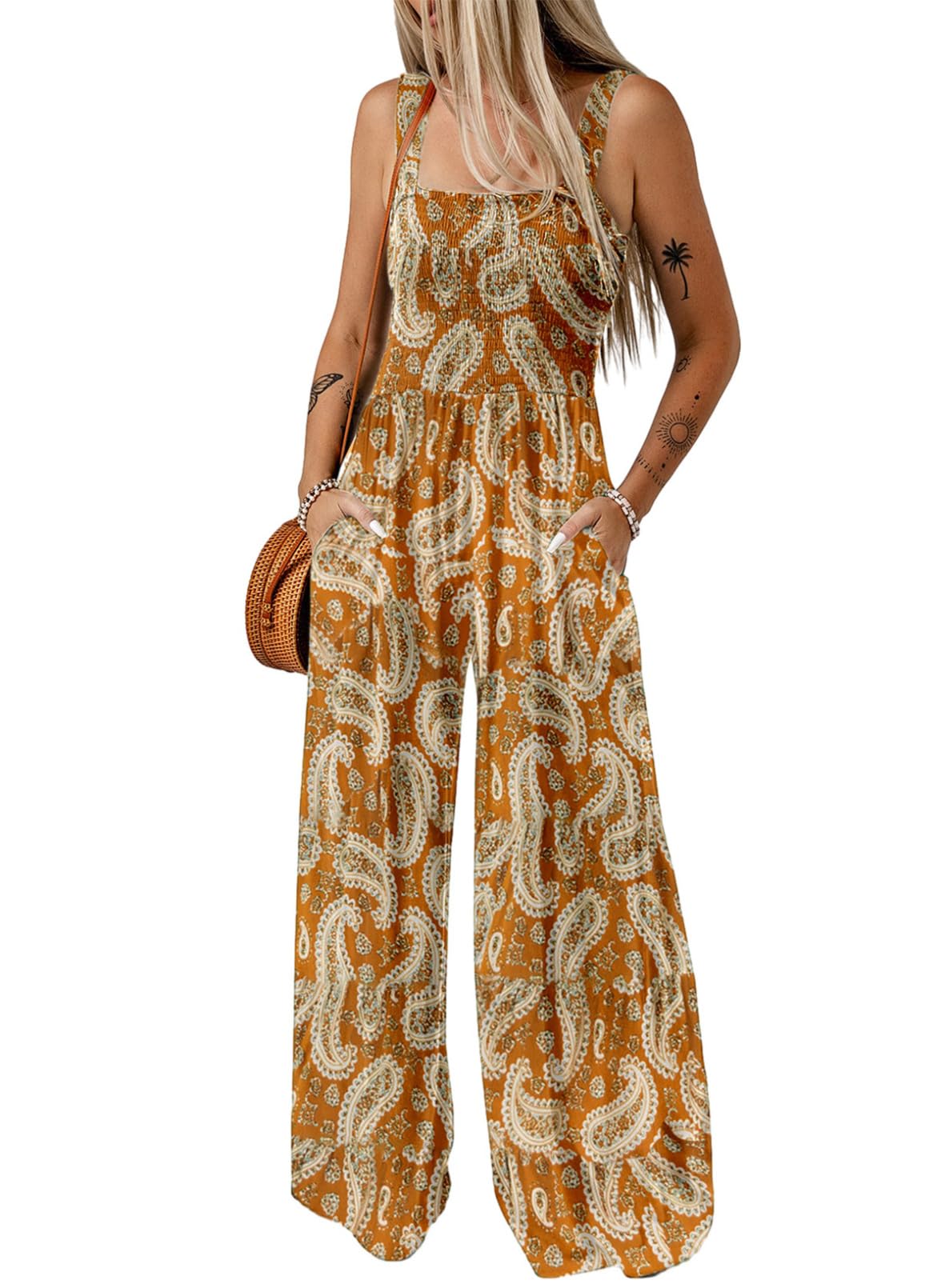 Women's One Piece Casual Loose Overalls Jumpsuits