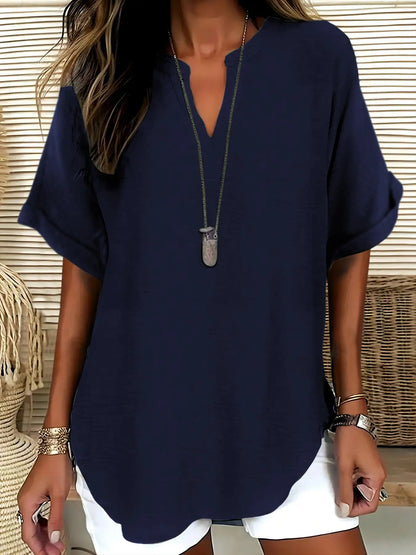 Women's Plain Short Sleeve Blouse