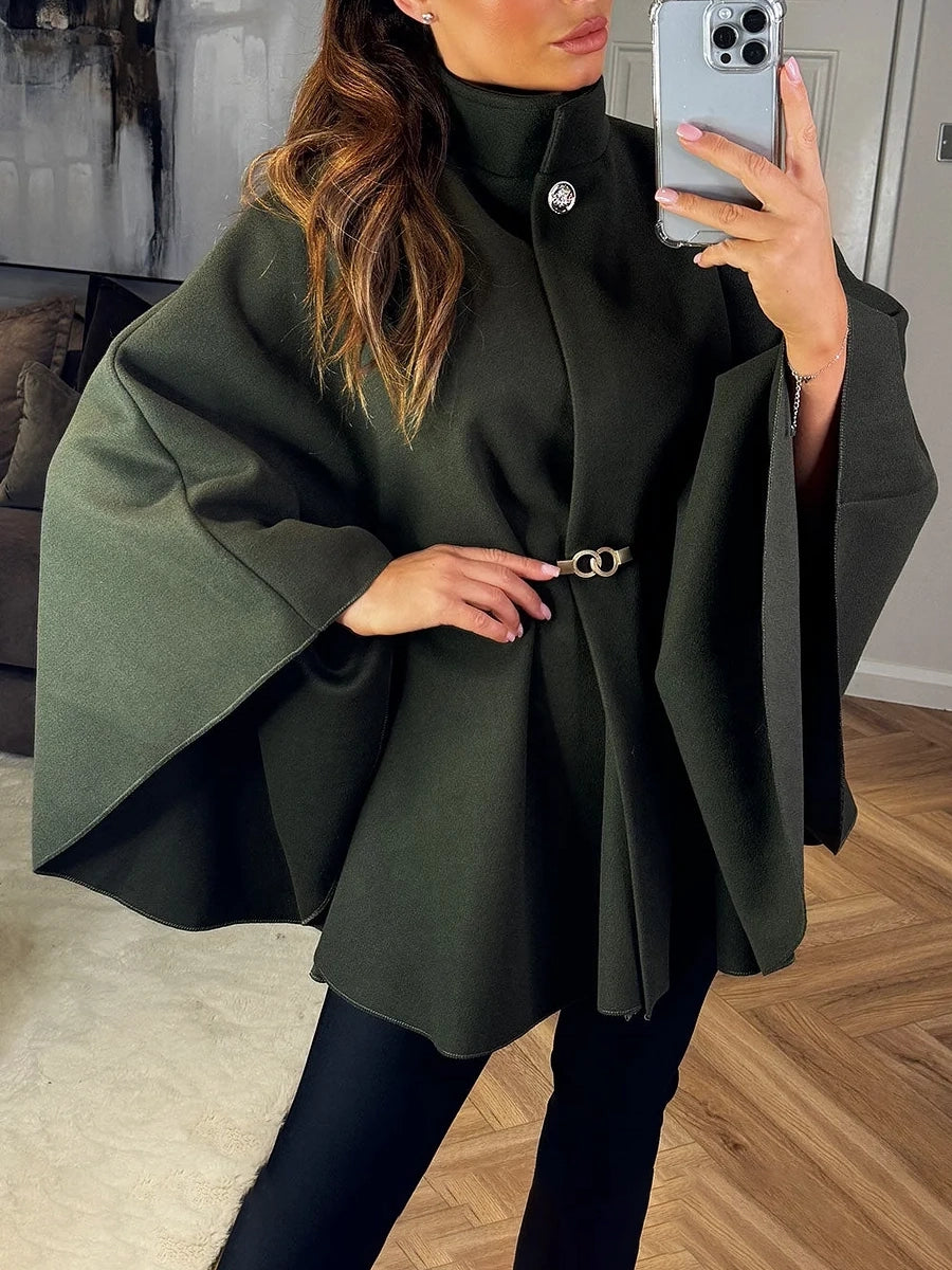 Wool Belted Cape - The Ultimate Statement in Elegant Outerwear