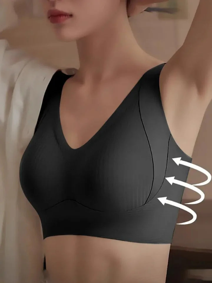⏰ TODAY ONLY Jelly Wireless Womens Comfortable Wireless Bras Push Up Bralettes Seamless Tshirts Bras Deep V Everyday Bras