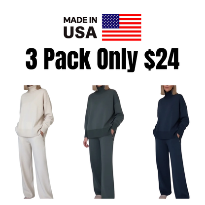 Casual Travel Stand Collar Straight Pants Two-Piece Set
