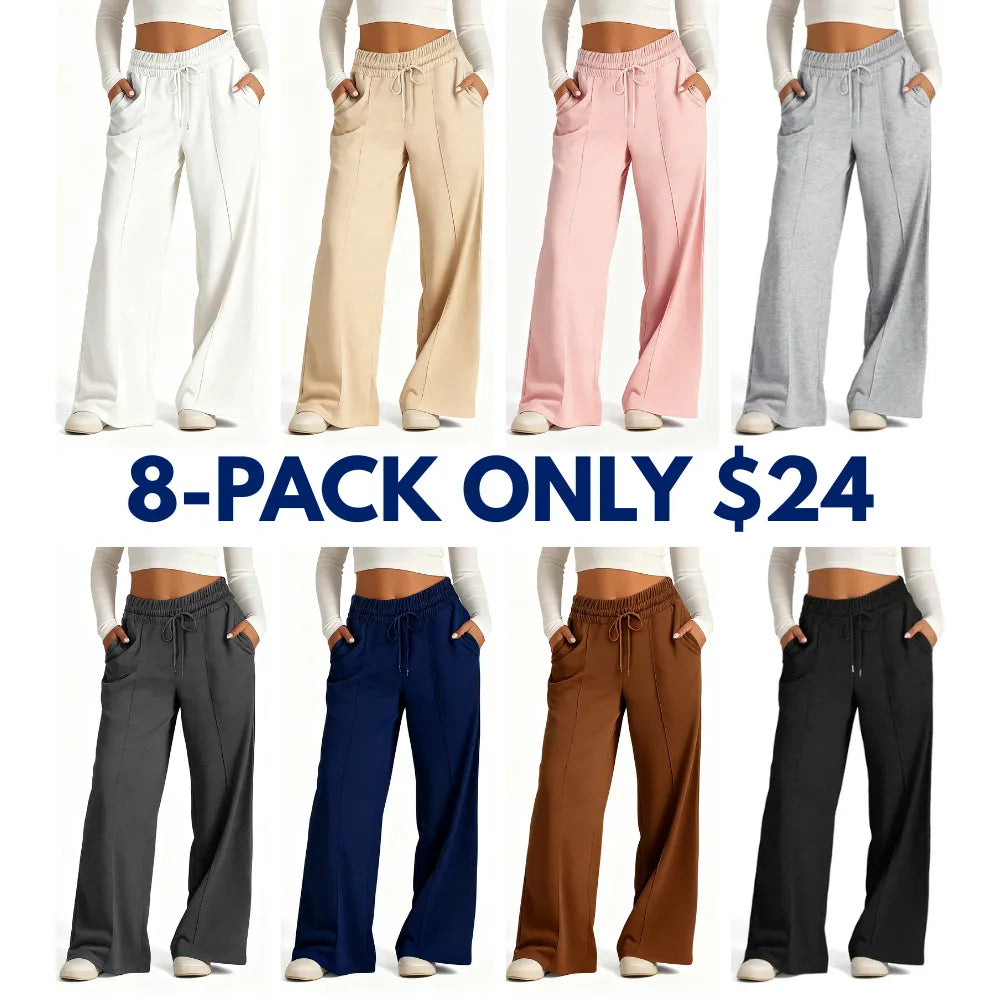 💘 Valentine’s Day Sale 💘 Women's Wide Leg Sweatpants Casual Loose Solid Color Pants