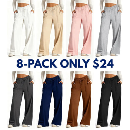 💘 Valentine’s Day Sale 💘 Women's Wide Leg Sweatpants Casual Loose Solid Color Pants