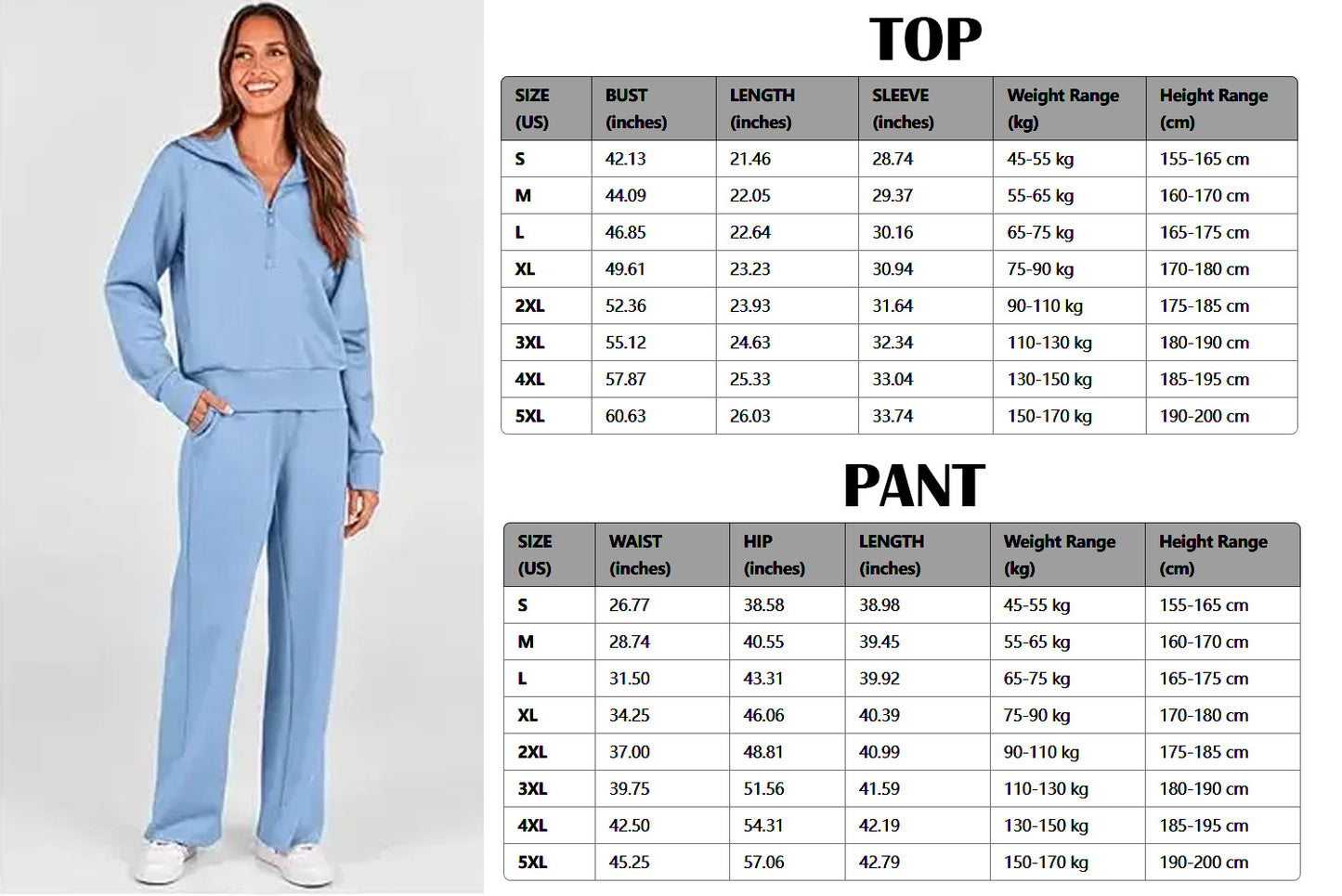Women's Outfits Casual Lapel Half Zip Sweatshirts And Wide Leg Pants Tracksuit Sets