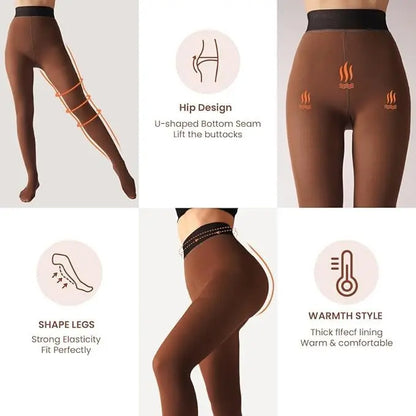🔥Time-Limited Promotion—🎄Fake Translucent Warm Pantyhose Leggings Sheer Thick Tights for Winter