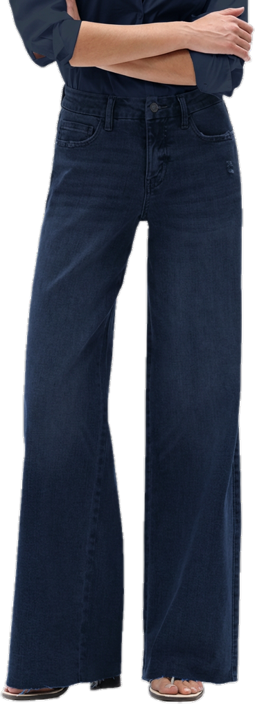 Mid-Rise High-Stretch Relaxed Wide-Leg All-Season Casual Jeans