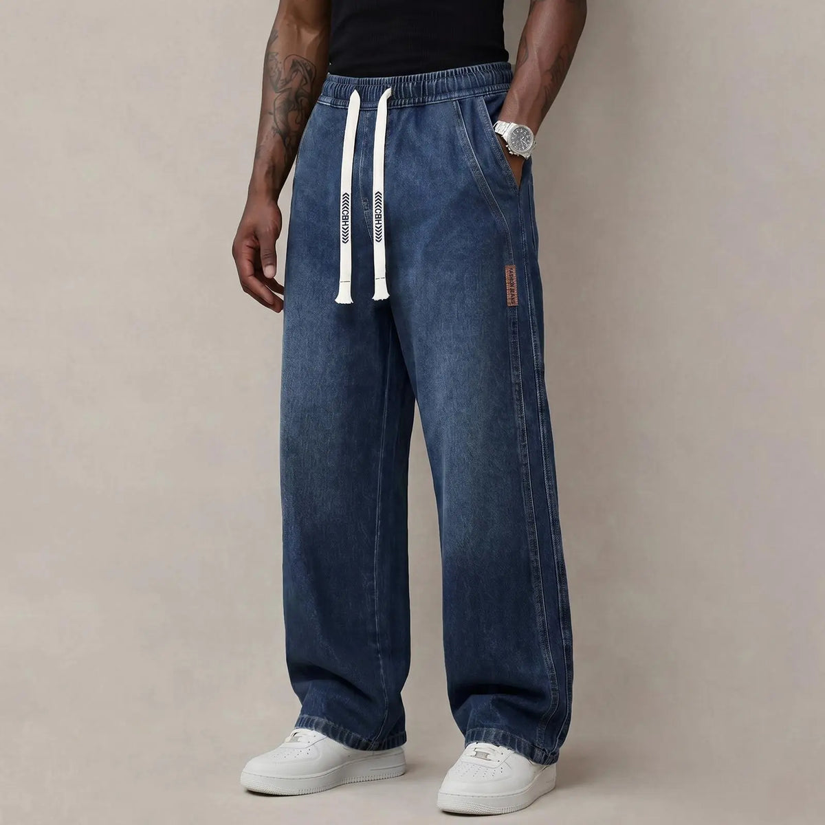 Men's Stretch Cotton Loose Fit Jeans