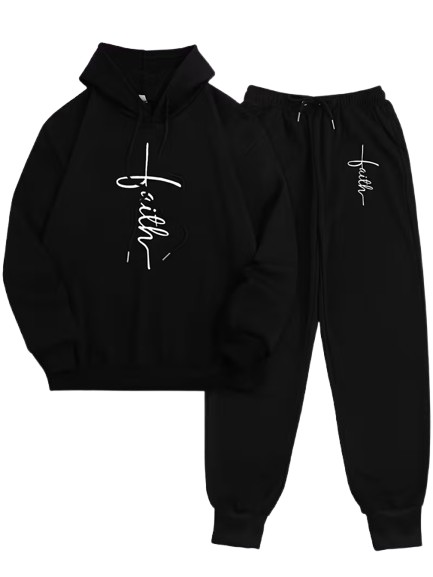 Women's Printed Hooded Top & Pants Set
