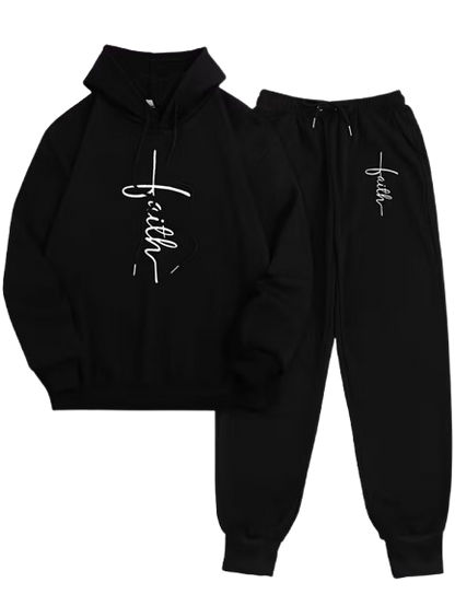 Women's Printed Hooded Top & Pants Set