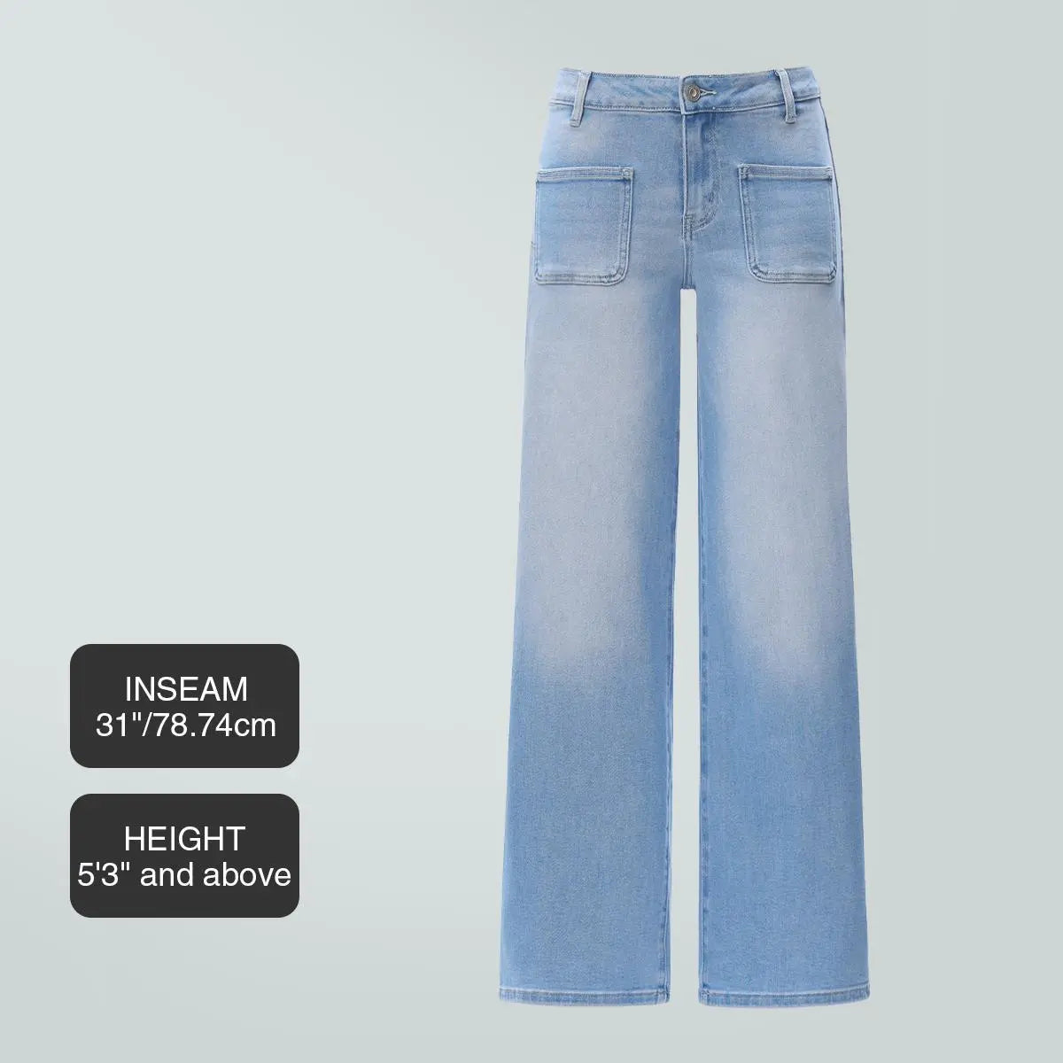 Women's Mid-low Rise Baggy Stretchy Jeans
