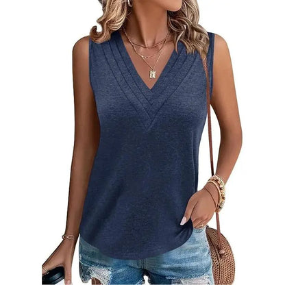 Last day🔥🔥Women V Neck Tank Tops Dressy Casual Summer Loose Fit Sleeveless Shirts