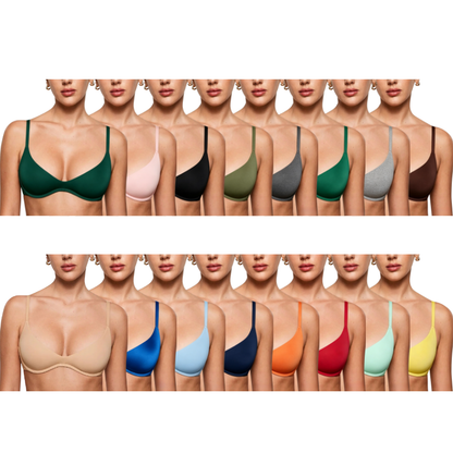 Women's Plunge Bra - Unlined Underwire Sexy Demi Balconette Bras