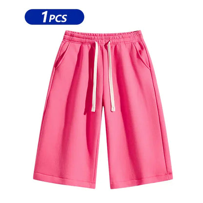Men’s Solid Color Bermuda Athletic Casual Shorts