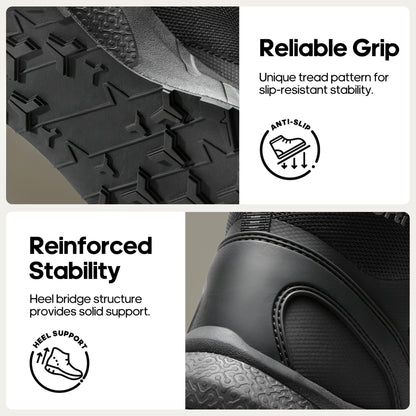 Men’s Tactical Combat Boots, Lightweight Breathable Comfort Non‐Slip High Top Outdoor Work Hiking Boots