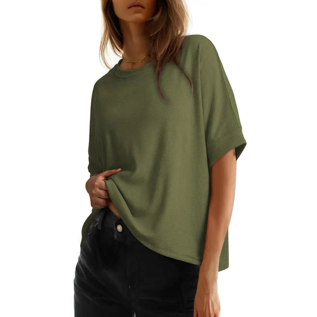 🔥 Stock up Dokotoo Women's Tops for Women 2026 Loose Oversized Basic Tee Comfortable Soft Fabric Flattering Fit Womenswear