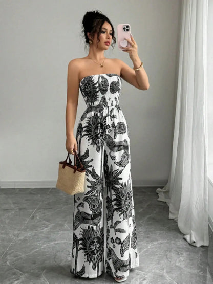 Women's Woven Fabric Casual Fitted Jumpsuit