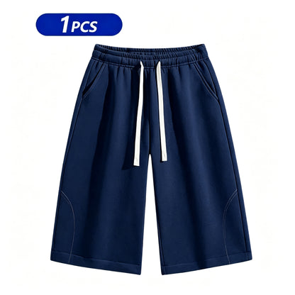 Men’s Solid Color Bermuda Athletic Casual Shorts
