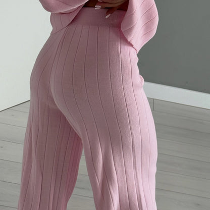 Women Stand Collar Half Zip Top & Pants Casual Set