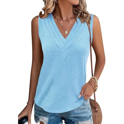 Last day🔥🔥Women V Neck Tank Tops Dressy Casual Summer Loose Fit Sleeveless Shirts