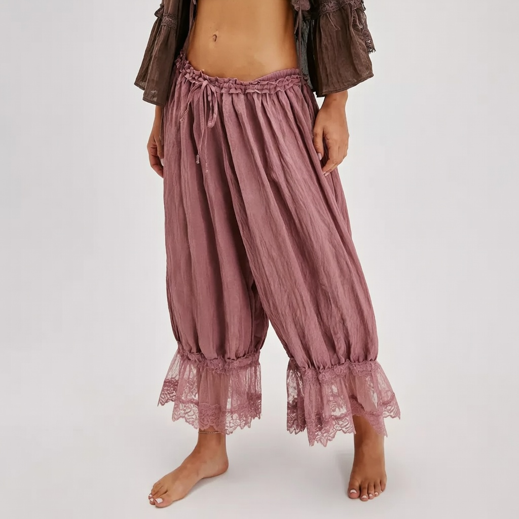 Lace Bloomer Pants for Women Capri Yoga Pants