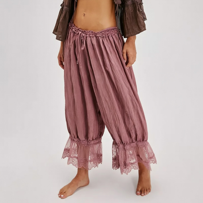 Lace Bloomer Pants for Women Capri Yoga Pants
