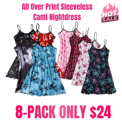 All Over Print Sleeveless Cami Nightdress