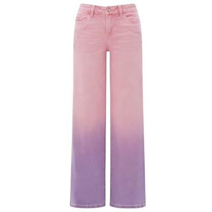 Women's Mid-Low Rise Relaxed Straight Wide Leg Jeans