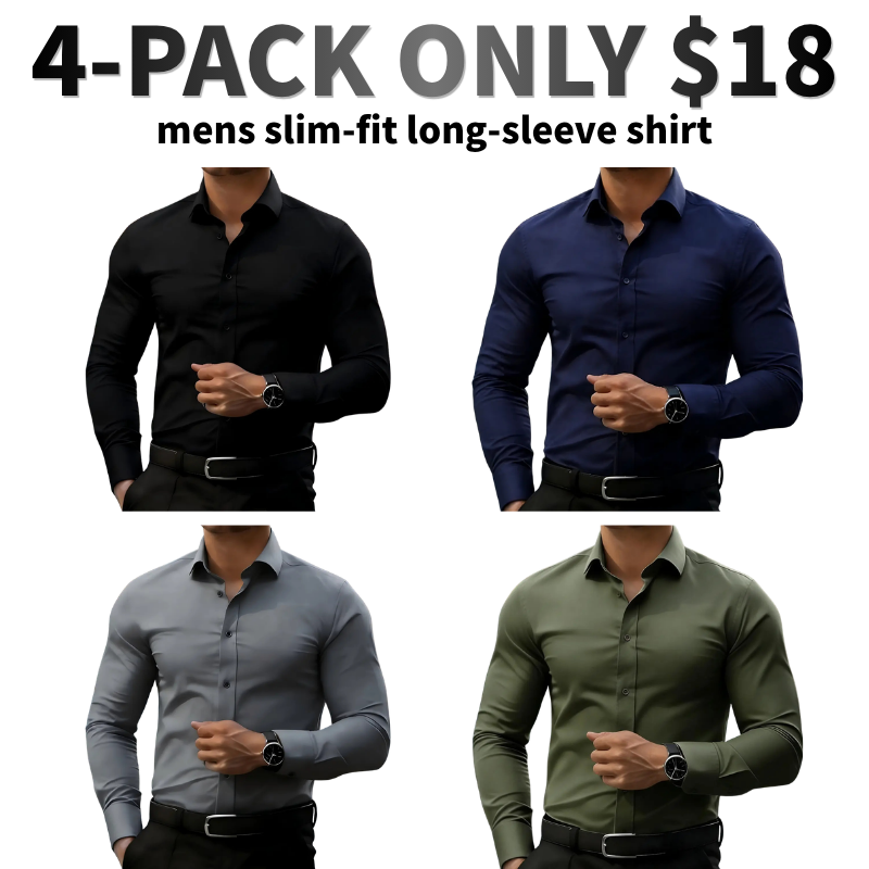 Non-Stretch Men’S Slim-Fit Long-Sleeve Shirt