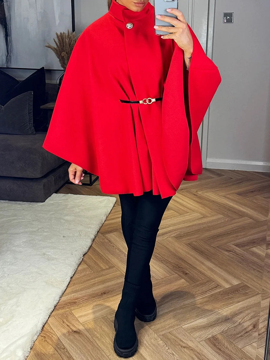 Wool Belted Cape - The Ultimate Statement in Elegant Outerwear