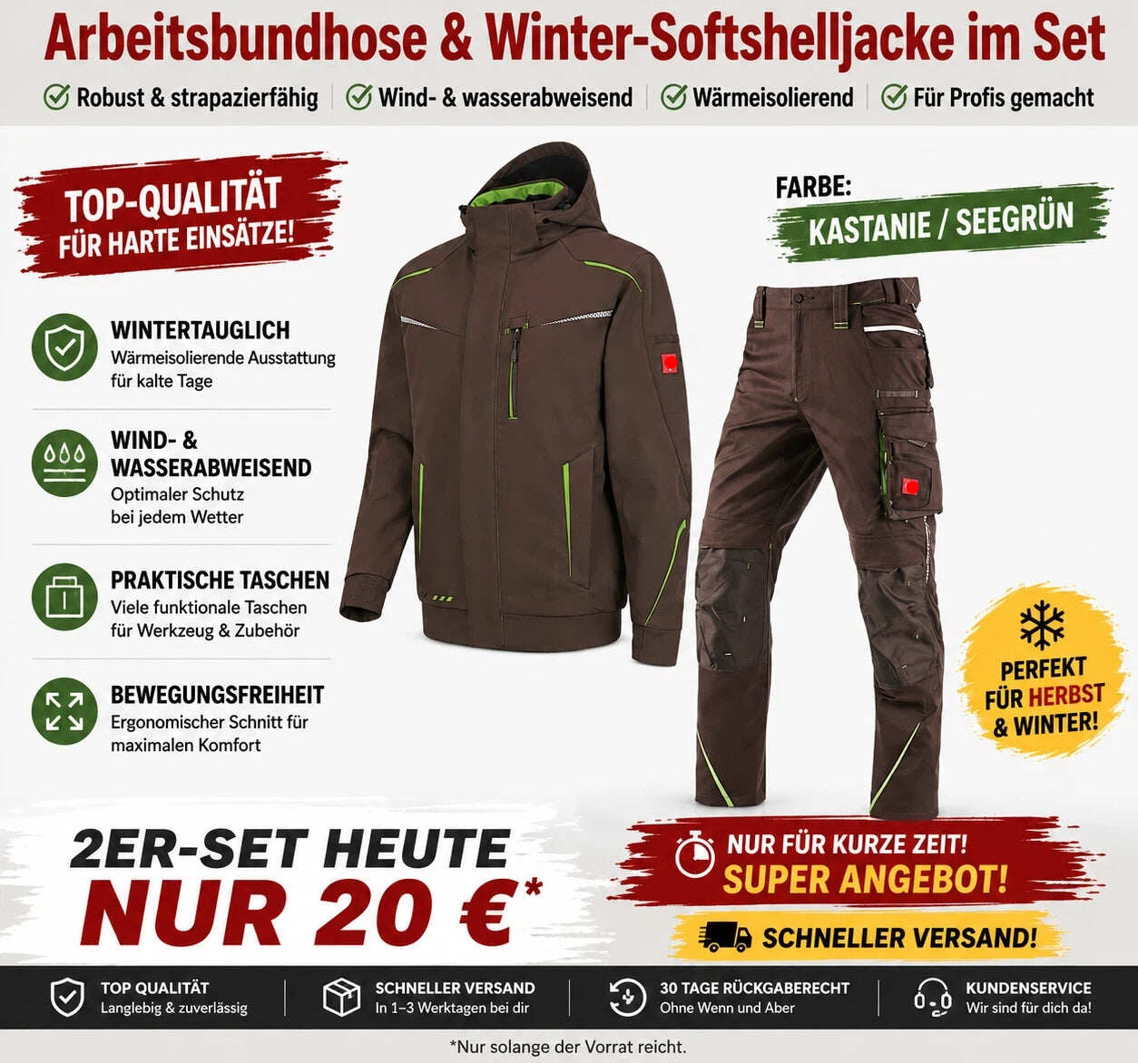 Letzter Verkaufstag-Softshelljacke x Bundhose Set