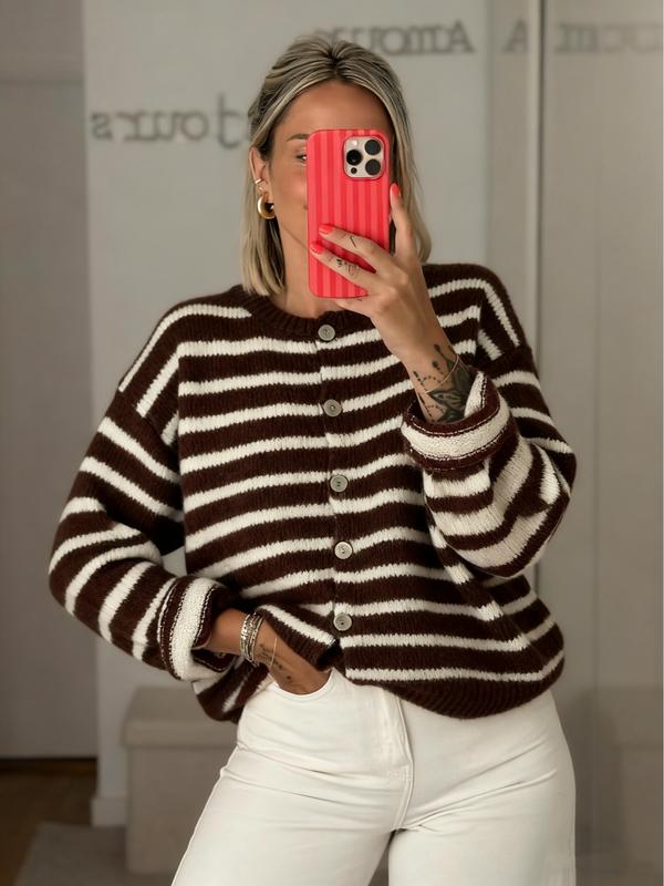 💘 Valentine’s Day Sale 💘Women's Vintage Striped Cardigan Knitwear