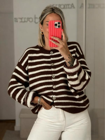 💘 Valentine’s Day Sale 💘Women's Vintage Striped Cardigan Knitwear
