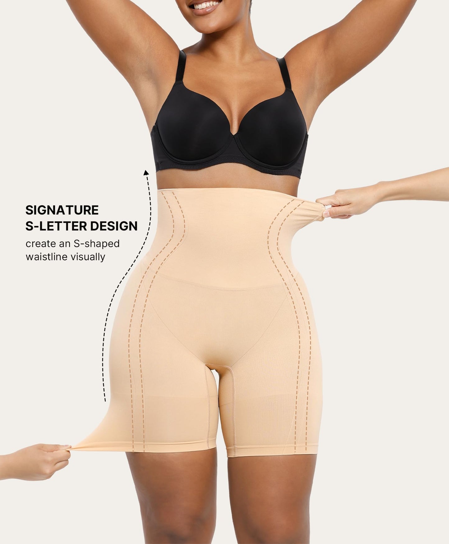 Women Seamless High Waist Sculpting Shorts Tummy & Thigh Slimming Shapewear