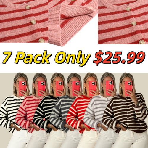 💘 Valentine’s Day Sale 💘Women's Vintage Striped Cardigan Knitwear