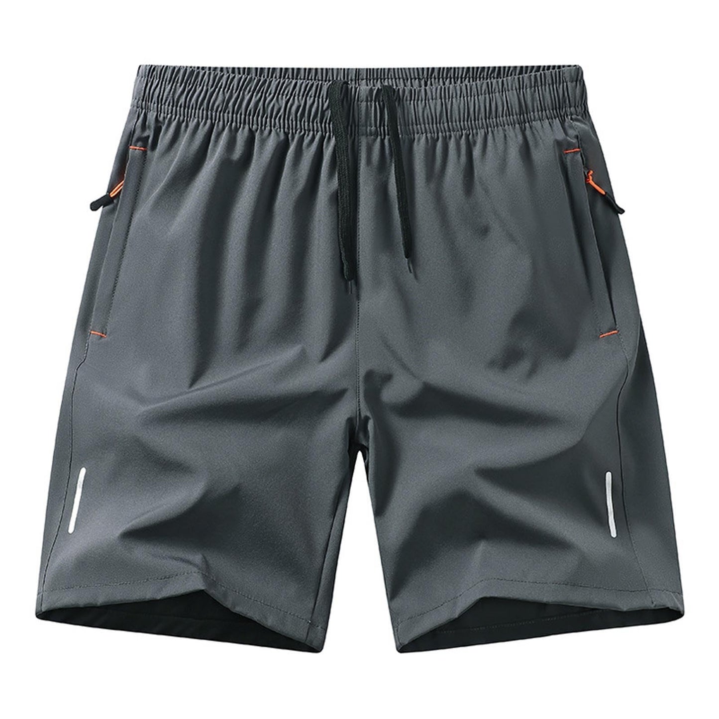 Men's Solid Color Zipper Pocket Shorts