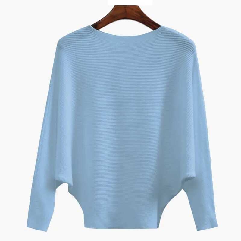 🔥New Years Sale✨️Women's Boat Neck Bat Sleeve Knitted Sweater
